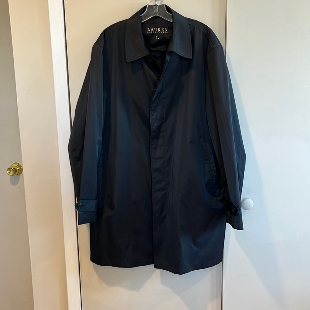 Mens Lauren by Ralph Lauren Button Dowb Raincoat with 2 Side Pockets